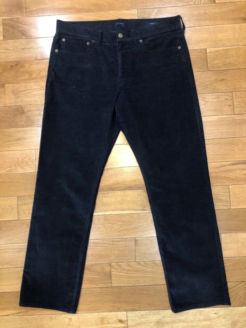 J Crew Men's Flex Straight Fit Corduroy Pants Sz 33 Navy CL248 Dark Academia